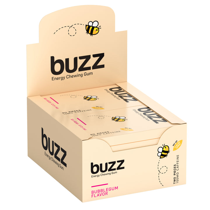 Buzz Energy Gum – Sugar Free Caffeine Chewing Gum for Focus & Energy